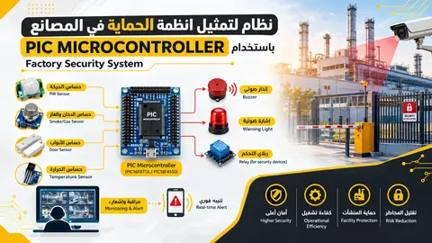 نظام حماية المصانع باستخدام PIC18F4550 | Factory Security System